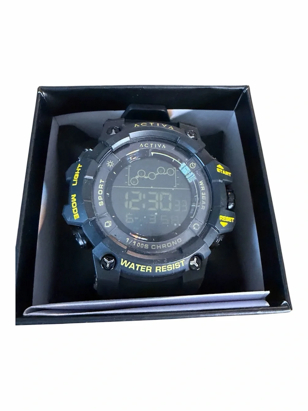 Activa X Invicta 50mm Digital Watch Black Gold Acw8082-026 Mens